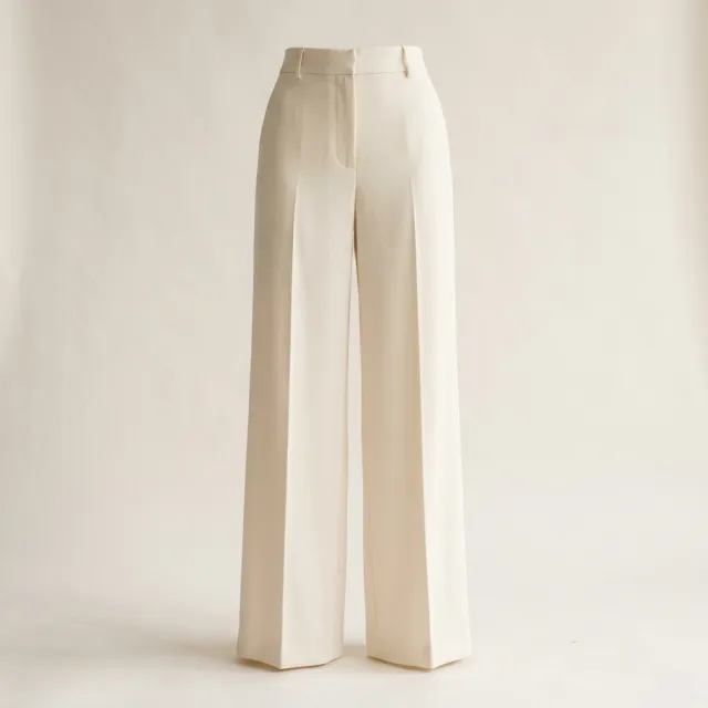 Ivory wide-leg trousers